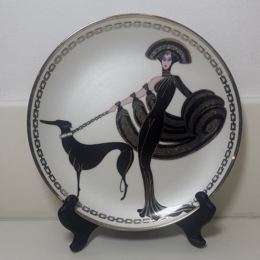 Vintage Art Deco The Franklin Mint House of Erte "Symphony in Black" Plate